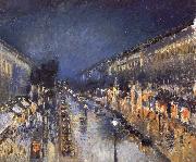 Camille Pissarro The Boulevard Monimartre at Night Spain oil painting artist